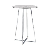 Coaster Zanella Glass Top Bar Table Chrome Model 100026